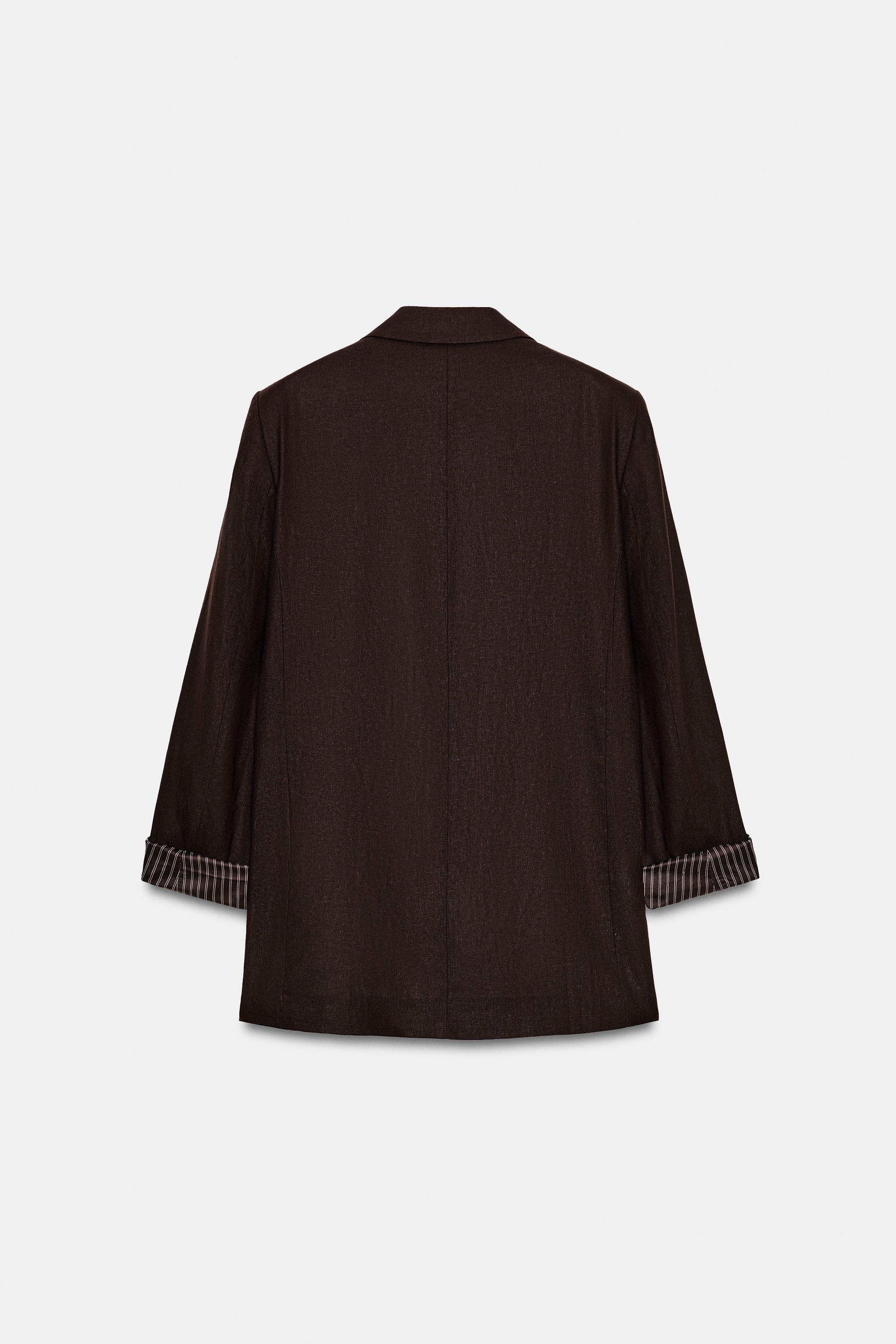 LINEN BLAZER WITH ROLLED SLEEVES